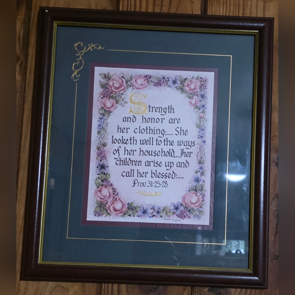Floral Framed Inspirational Wall Art